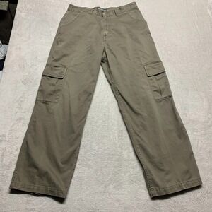 Vintage Y2K Levis Silvertab Khaki Baggy Cargo Skater Pants Men 33x30